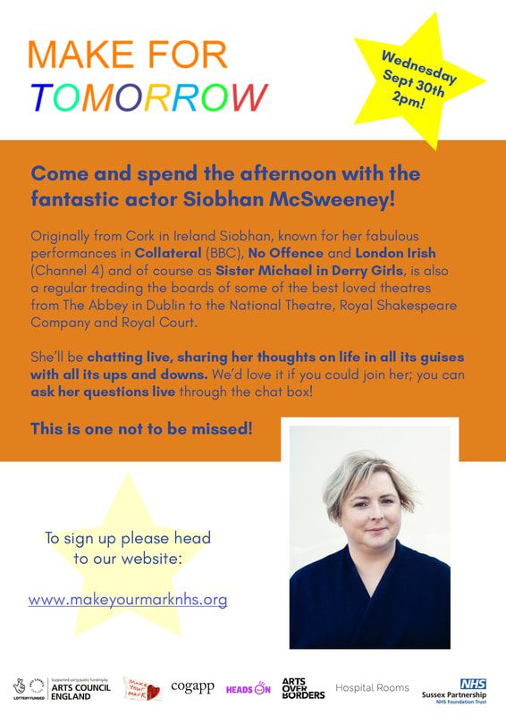 Come and spend the afternoon with the fantastic actor Siobhan McSweeney!   Originally from Cork in Ireland Siobhan, known for her fabulous performances in Collateral (BBC), No Offence and London Irish (Channel 4) and of course as Sister Michael in Derry Girls, is also a regular treading the boards of some of the best loved theatres from The Abbey in Dublin to the National Theatre, Royal Shakespeare Company and Royal Court.   She'll be chatting live, sharing her thoughts on life in all its guises with all its ups and downs. We'd love it if you could join her; you can ask her questions live through the chat box!   This is one not to be missed! To sign up please click the button saying 'sign up here' 